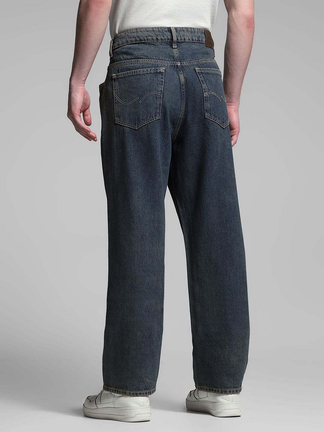 Dark Blue Washed Dario Loose Fit Jeans