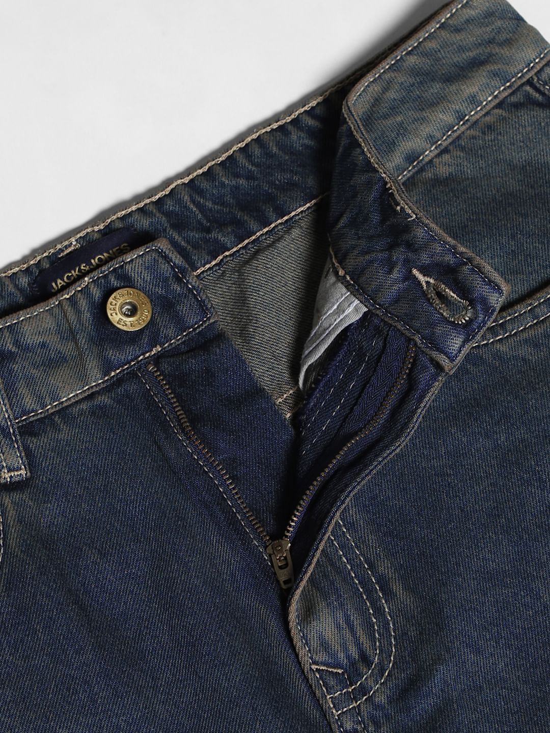 Dark Blue Washed Dario Loose Fit Jeans