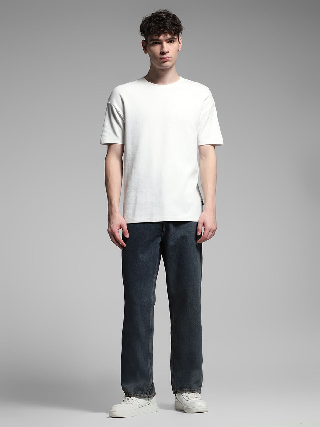 Dark Blue Washed Dario Loose Fit Jeans