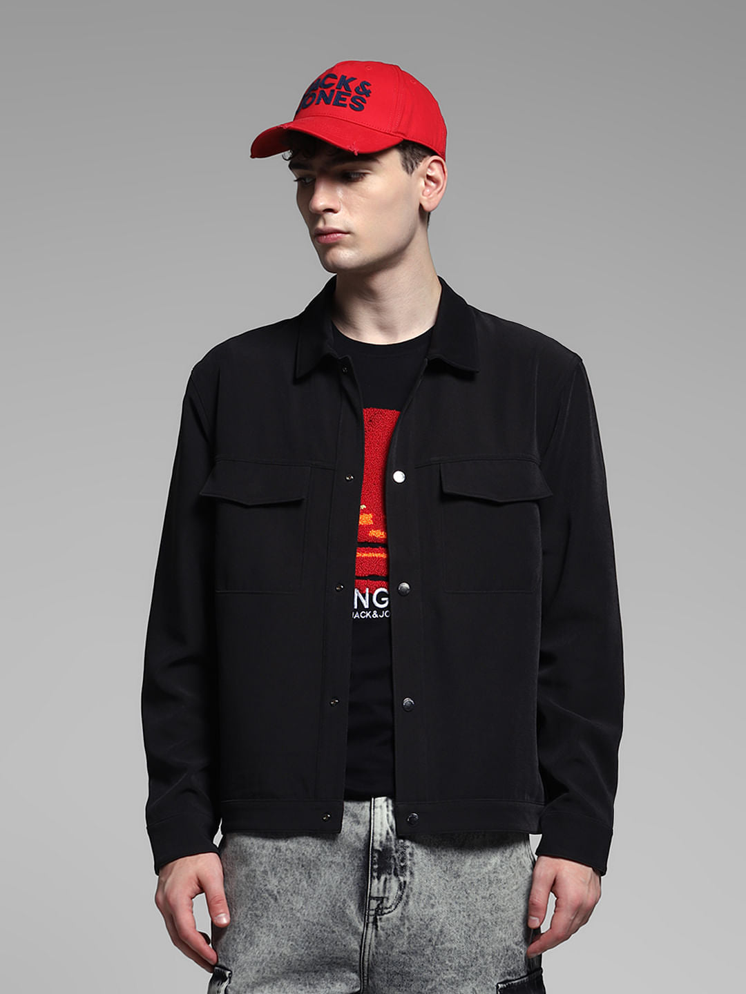 Black Regular Fit Jacket