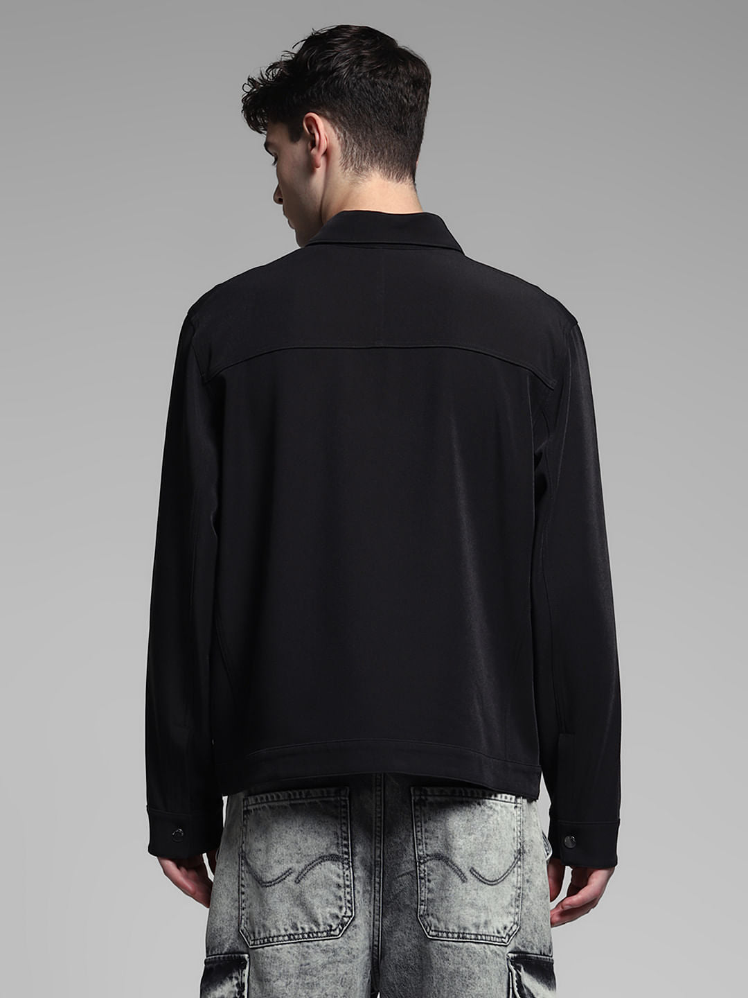 Black Regular Fit Jacket