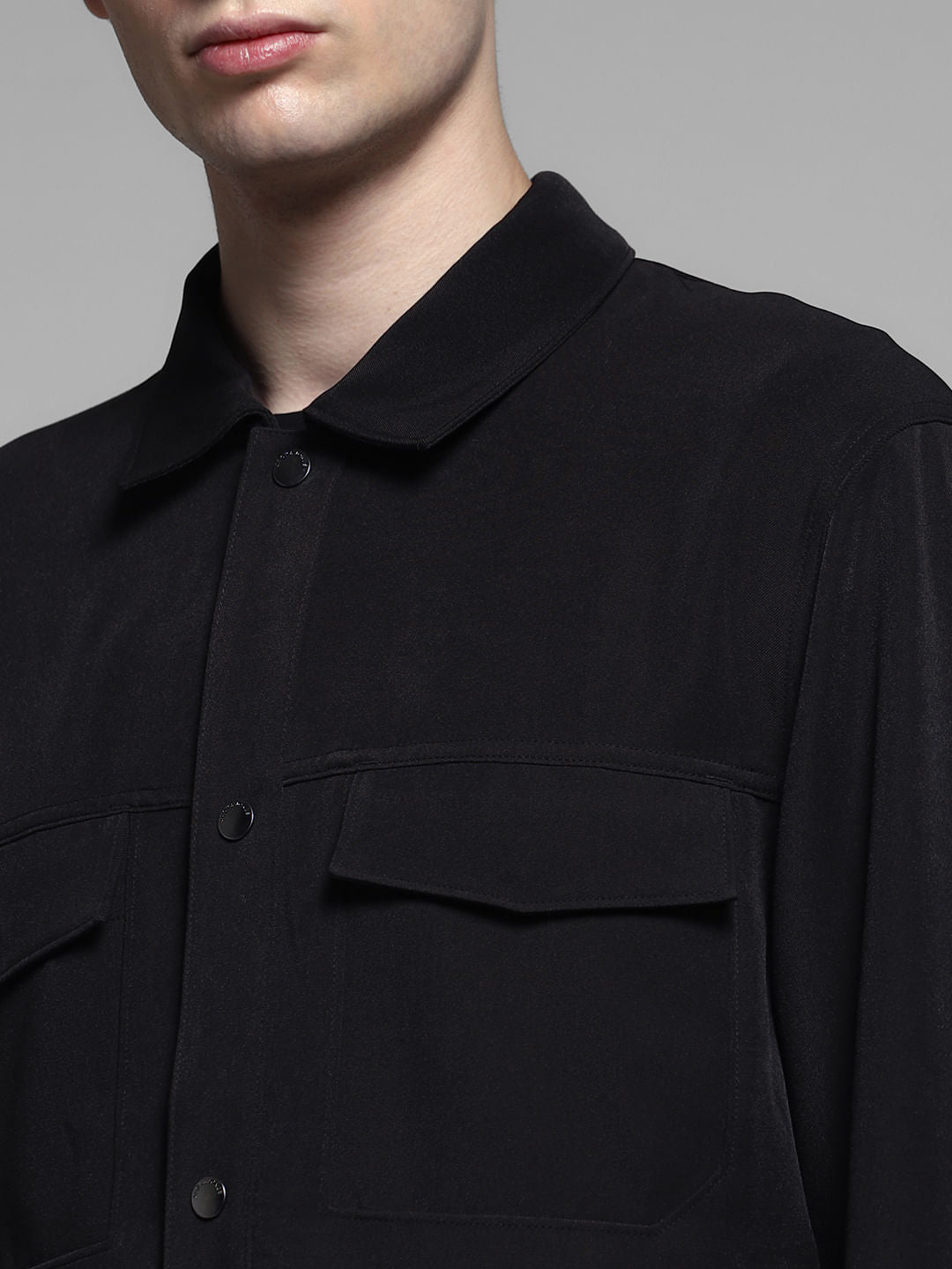 Black Regular Fit Jacket