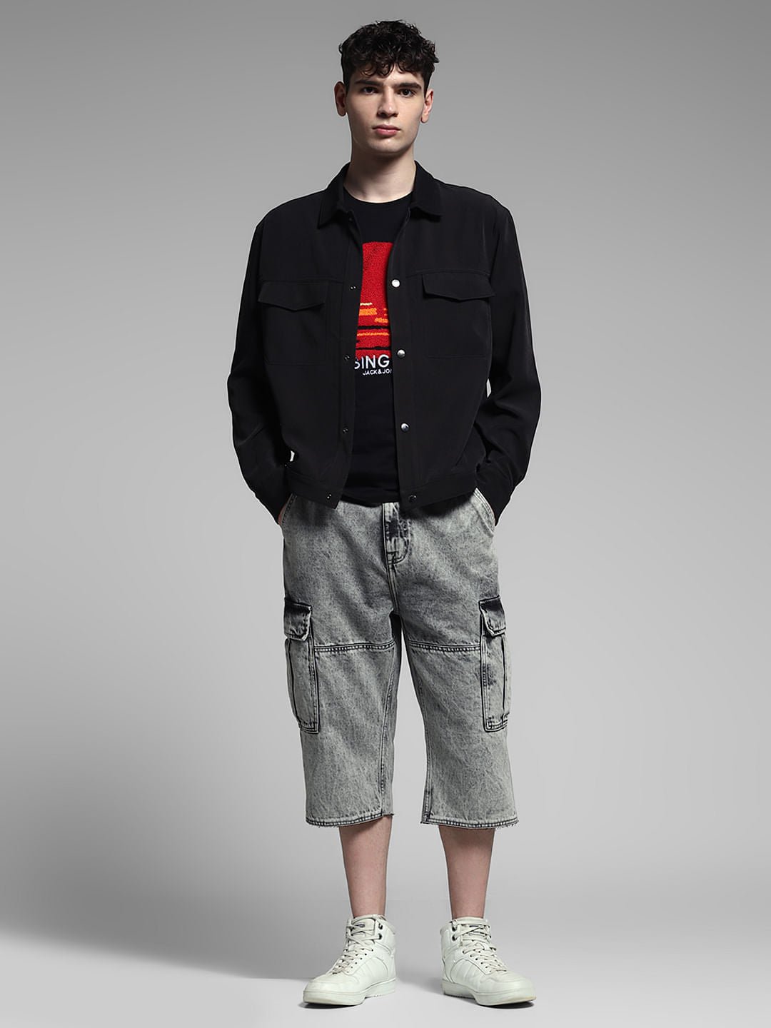 Black Regular Fit Jacket