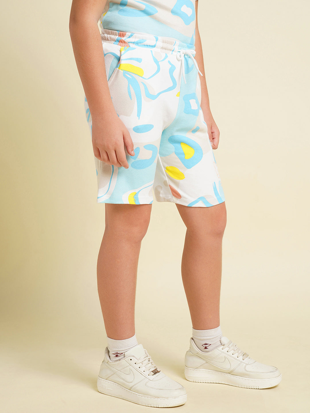 JACK&JONES JUNIOR Boys Blue Printed Co-ord Set Shorts