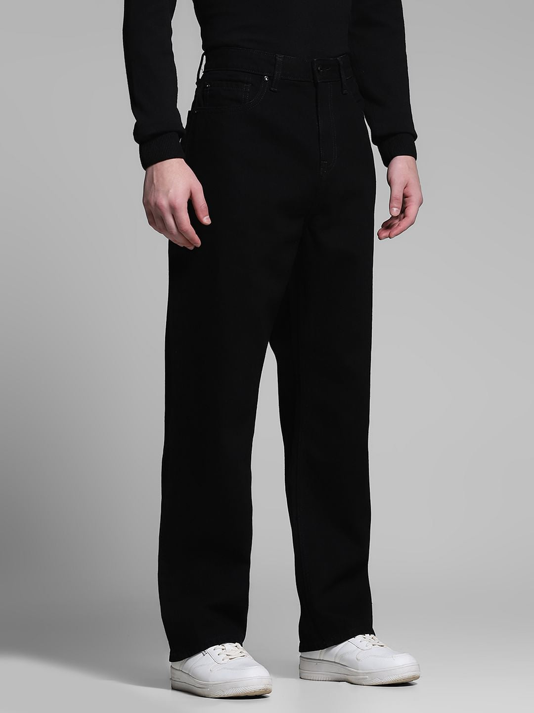 Black High Rise Dario Loose Fit Jeans