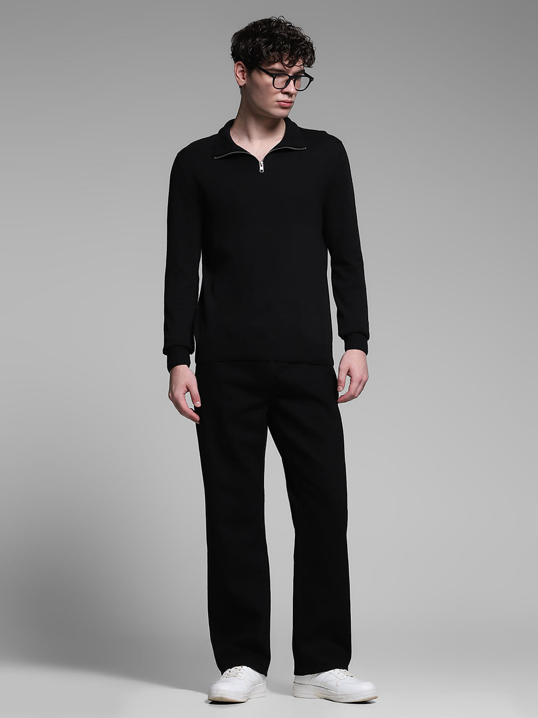 Black High Rise Dario Loose Fit Jeans