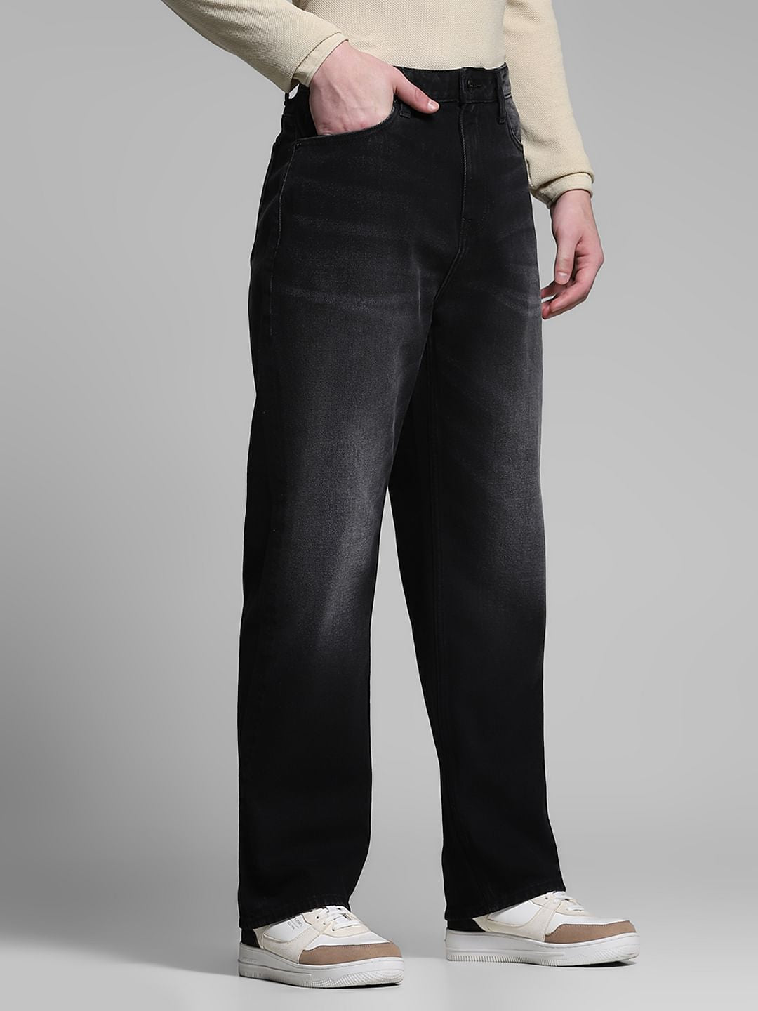 Black High Rise Dario Loose Fit Jeans