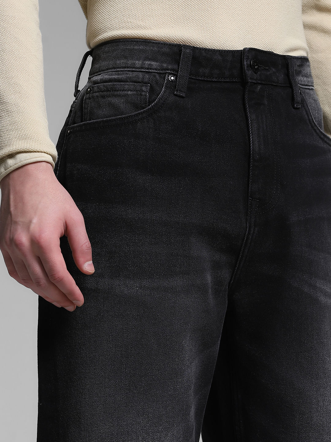 Black High Rise Dario Loose Fit Jeans