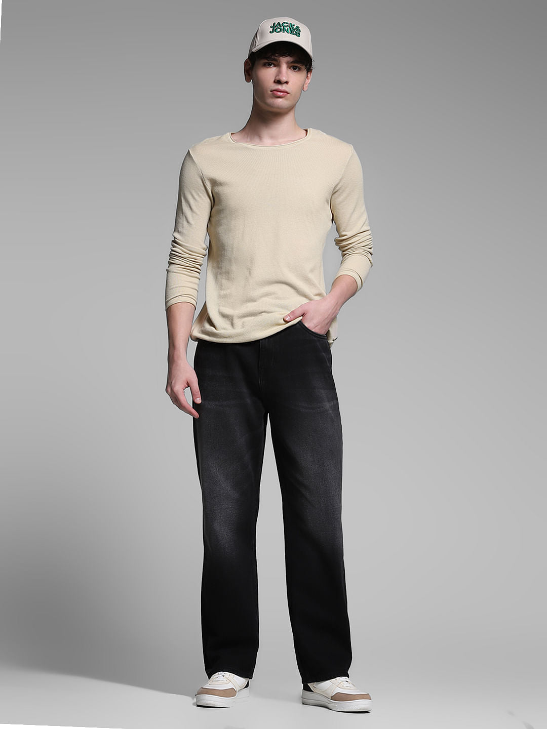 Black High Rise Dario Loose Fit Jeans