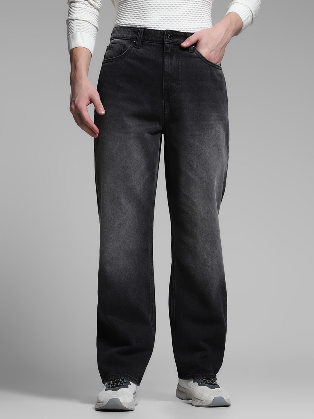 Black High Rise Dario Loose Fit Jeans