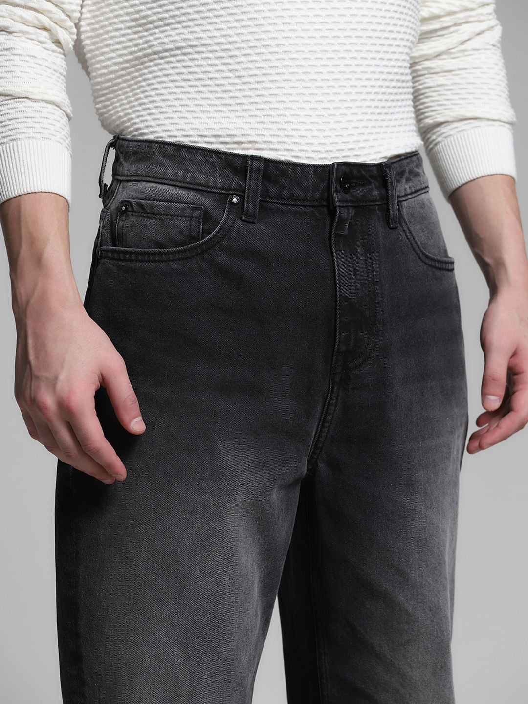 Black High Rise Dario Loose Fit Jeans