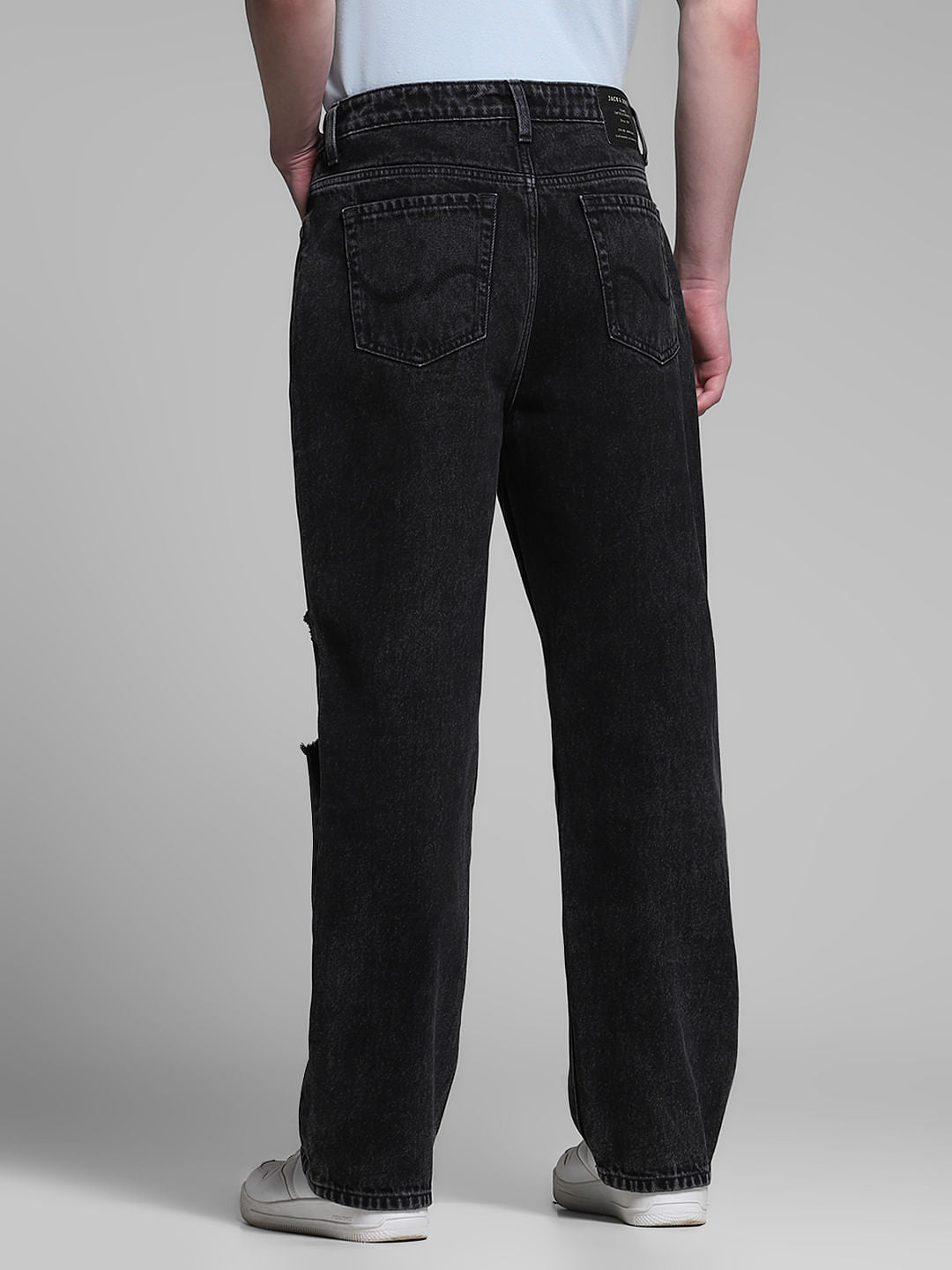 Black Distressed Dario Loose Fit Jeans