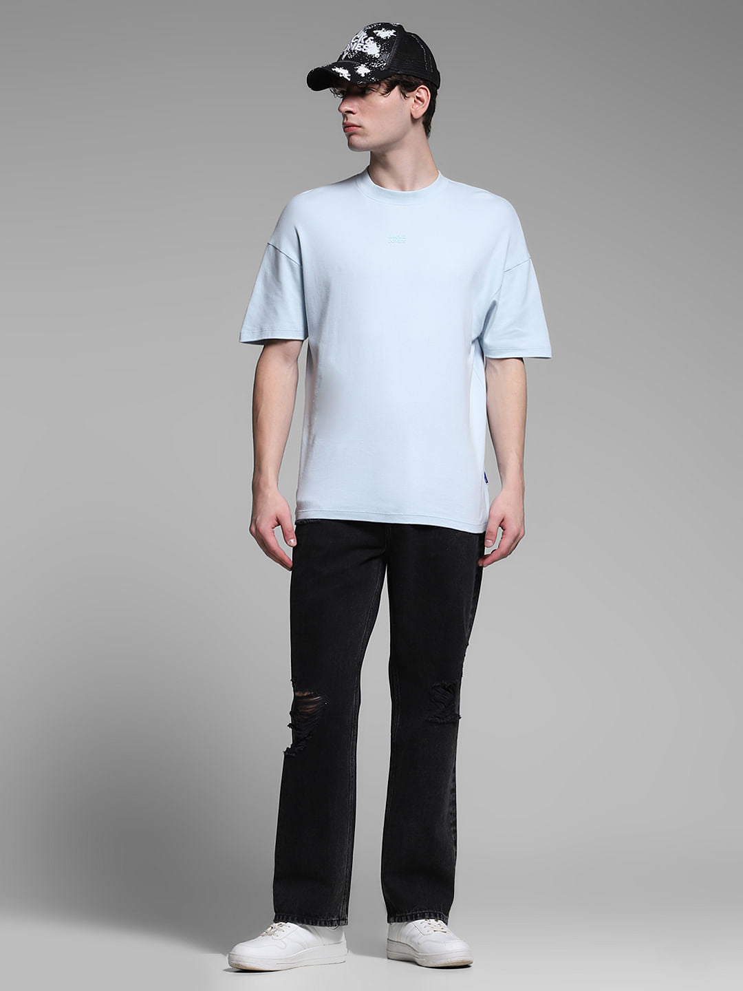 Black Distressed Dario Loose Fit Jeans