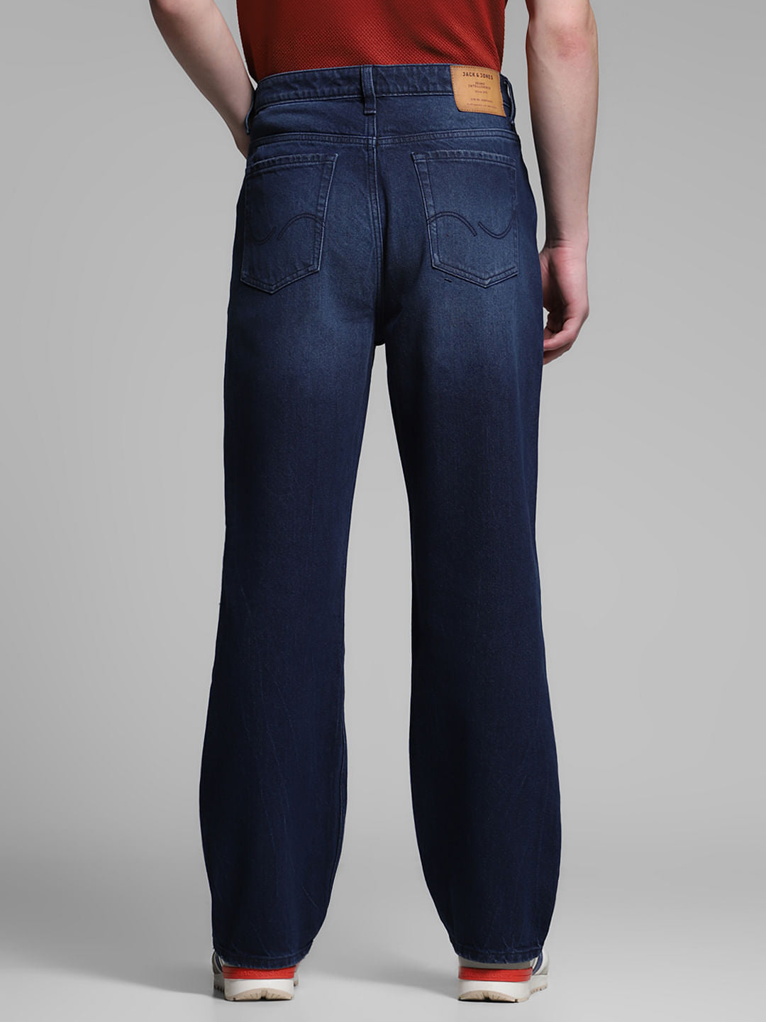 Dark Blue Distressed Dario Loose Fit Jeans