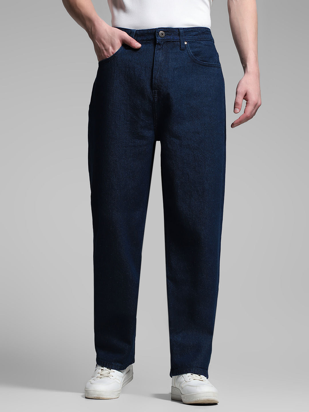 Dark Blue High Rise Dario Loose Fit Jeans