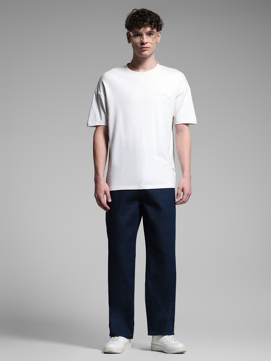 Dark Blue High Rise Dario Loose Fit Jeans