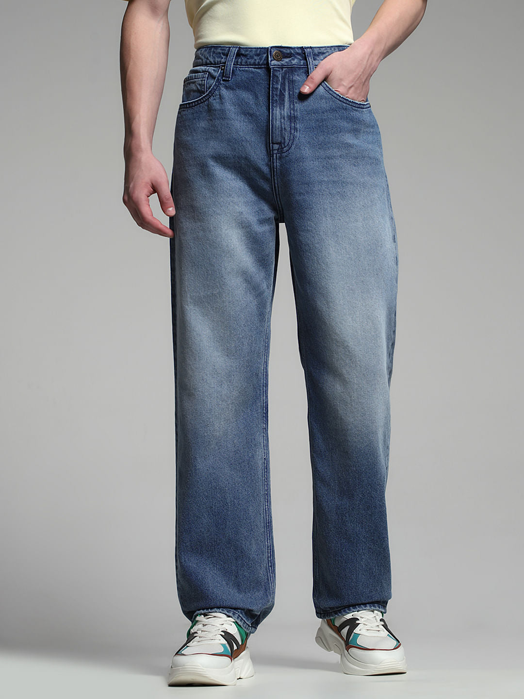 Dark Blue High Rise Dario Loose Fit Jeans