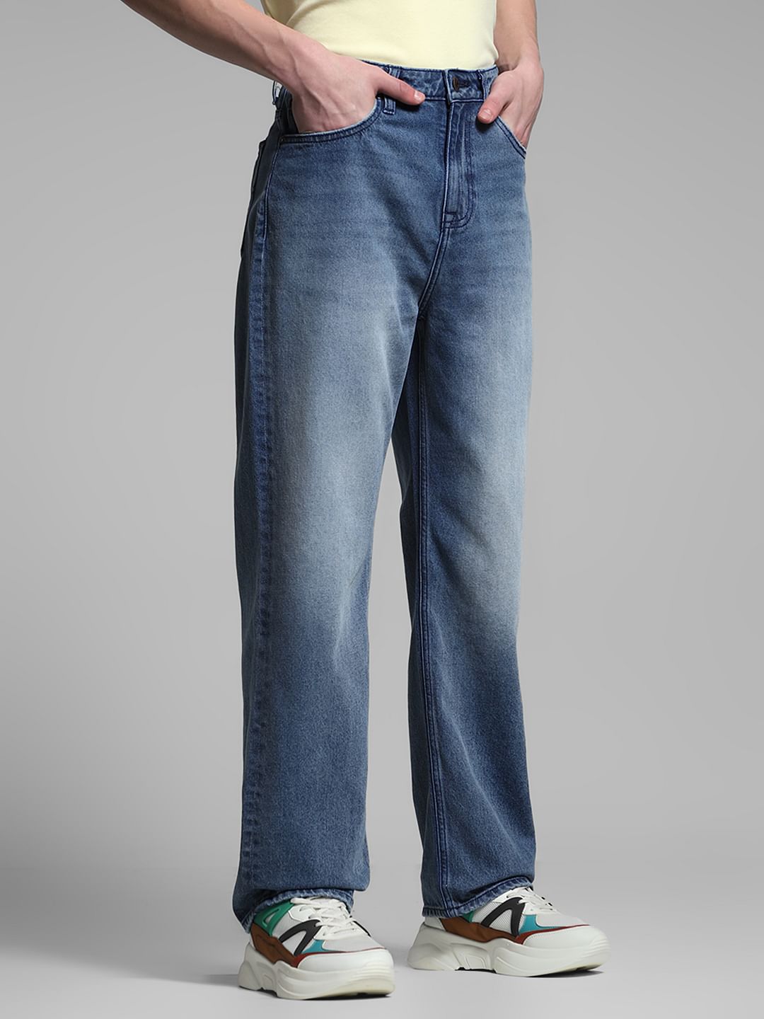 Dark Blue High Rise Dario Loose Fit Jeans