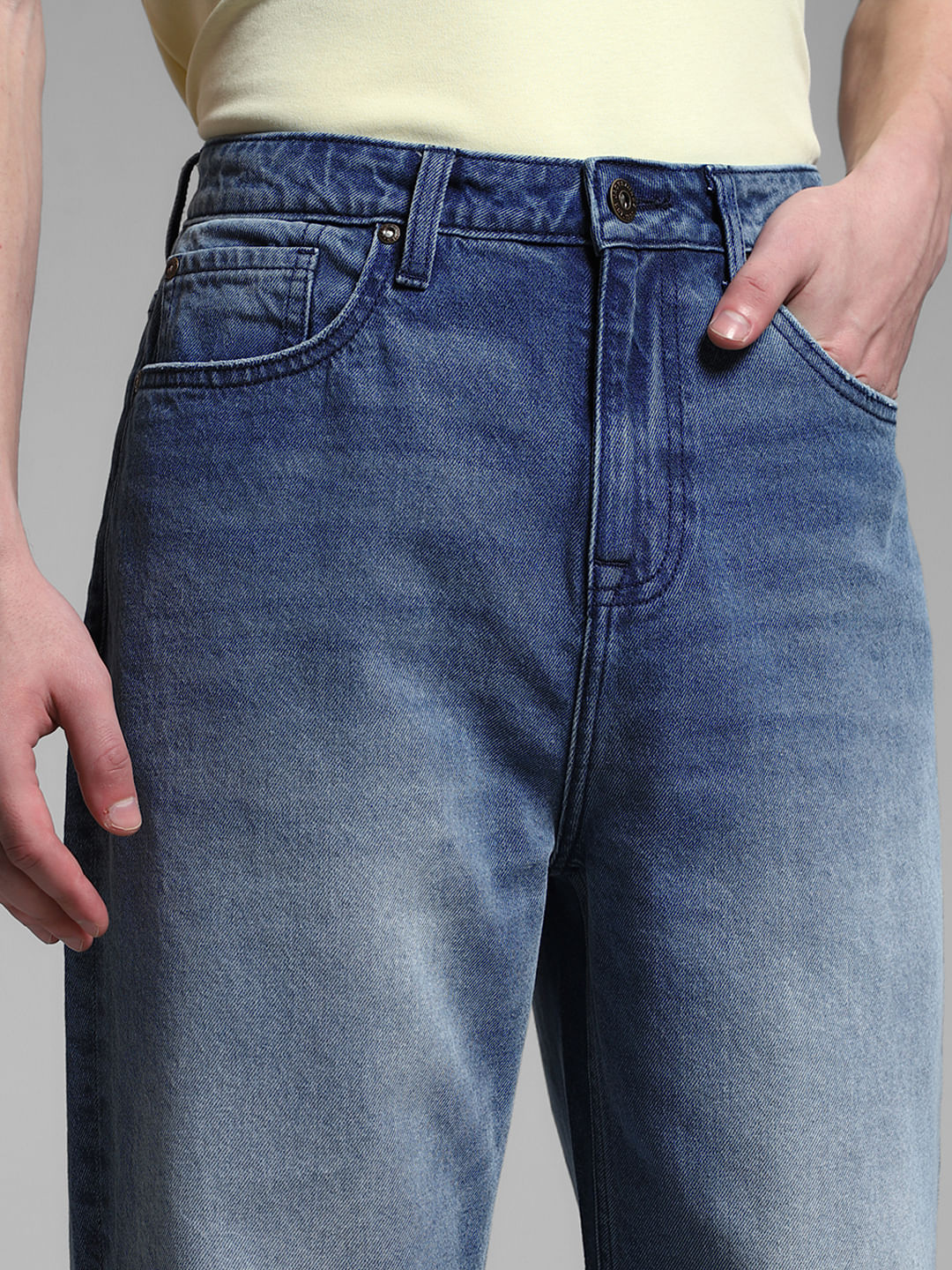 Dark Blue High Rise Dario Loose Fit Jeans