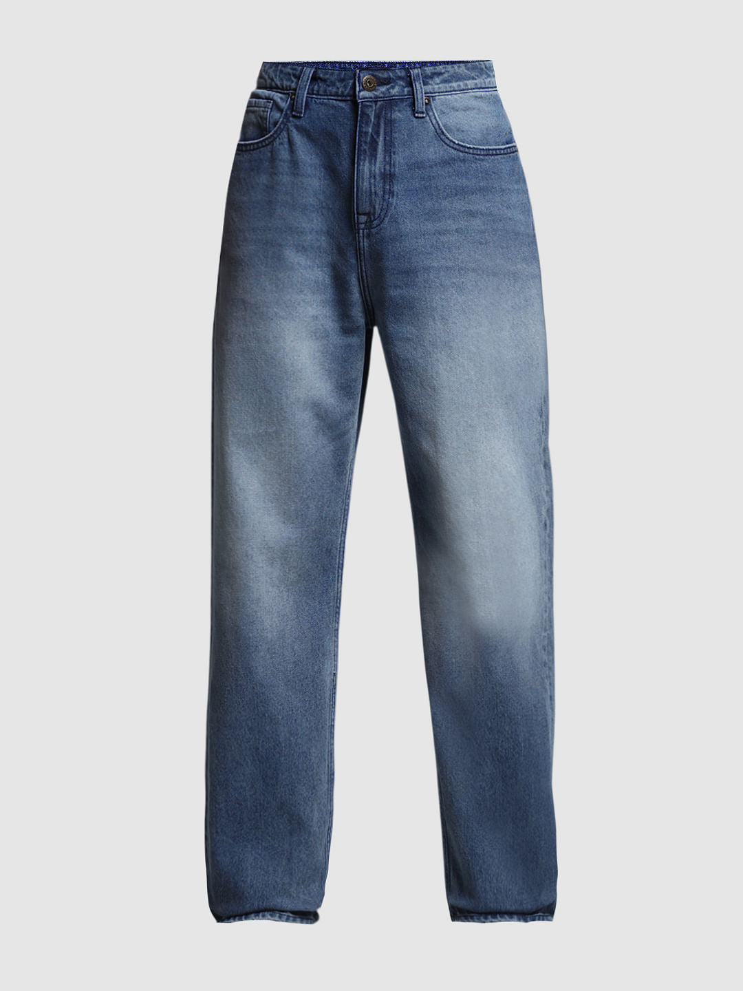 Dark Blue High Rise Dario Loose Fit Jeans