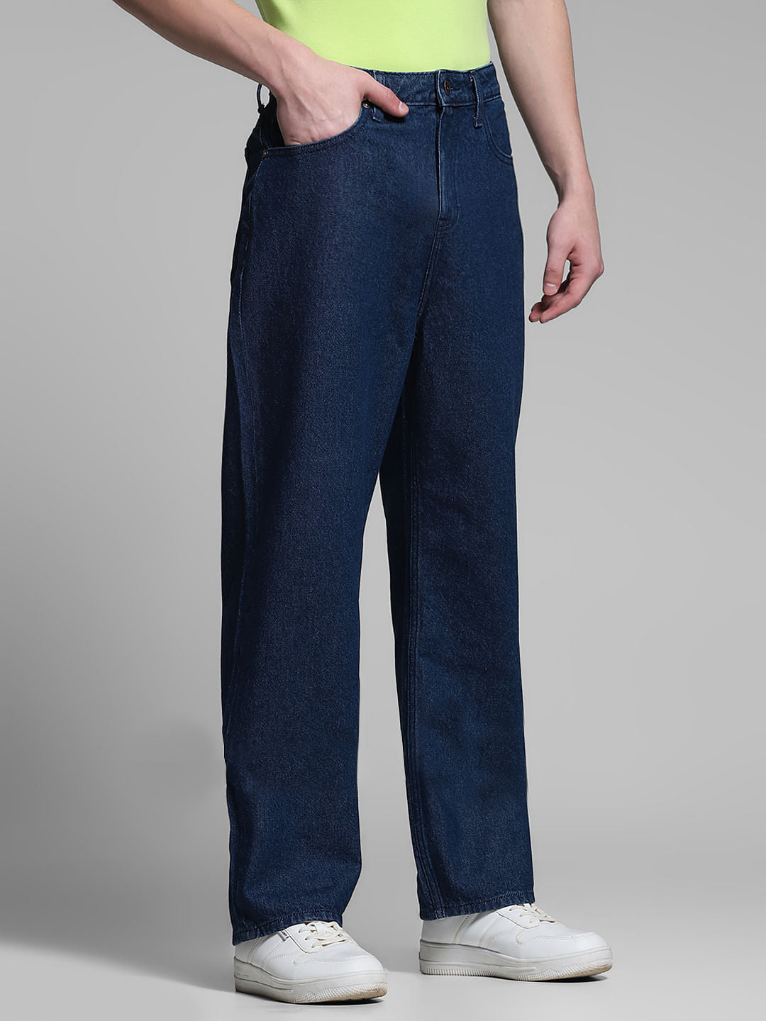 Dark Blue High Rise Dario Loose Fit Jeans