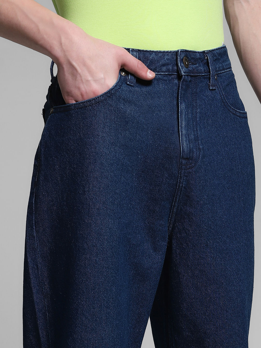 Dark Blue High Rise Dario Loose Fit Jeans