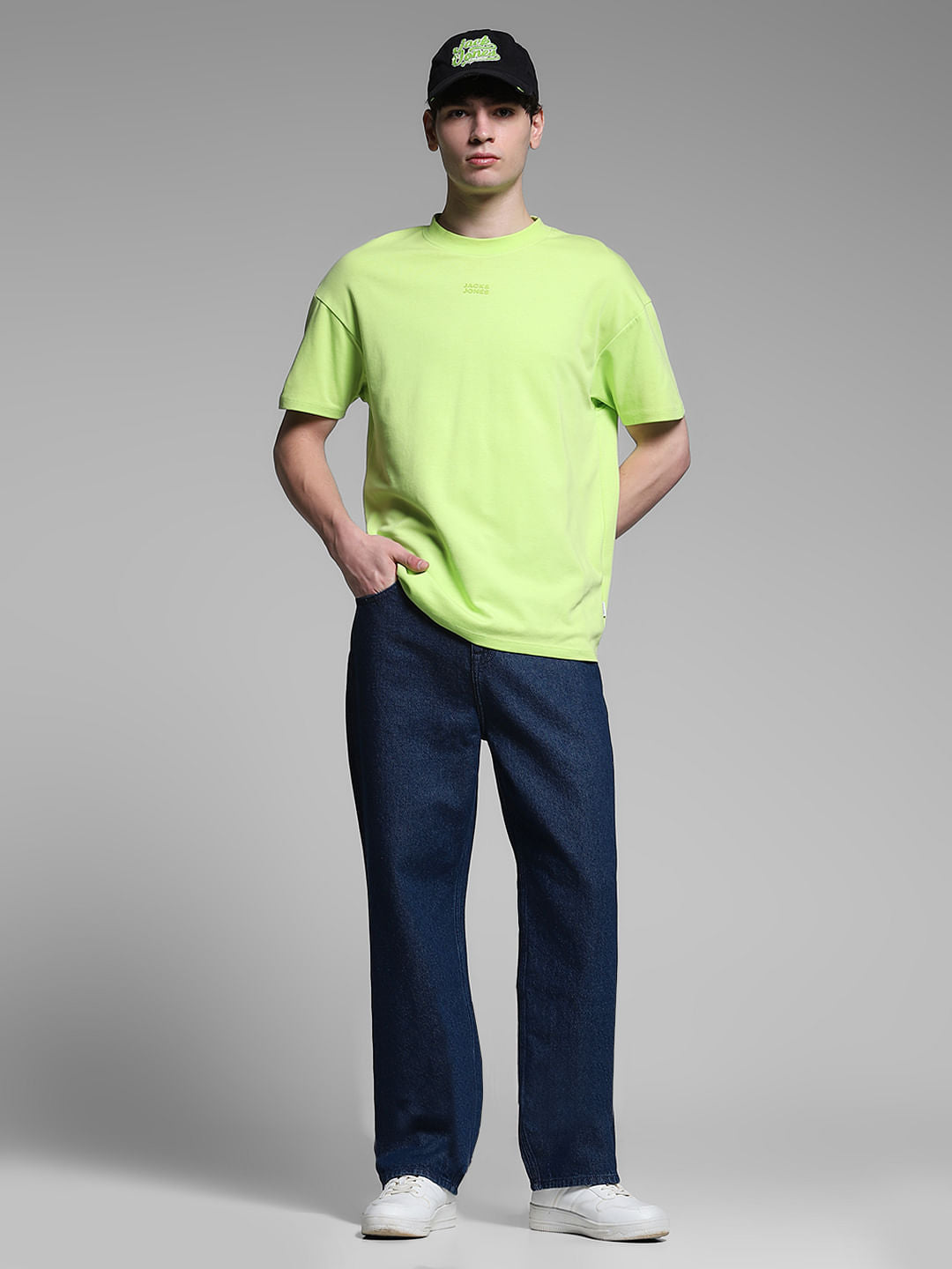 Dark Blue High Rise Dario Loose Fit Jeans