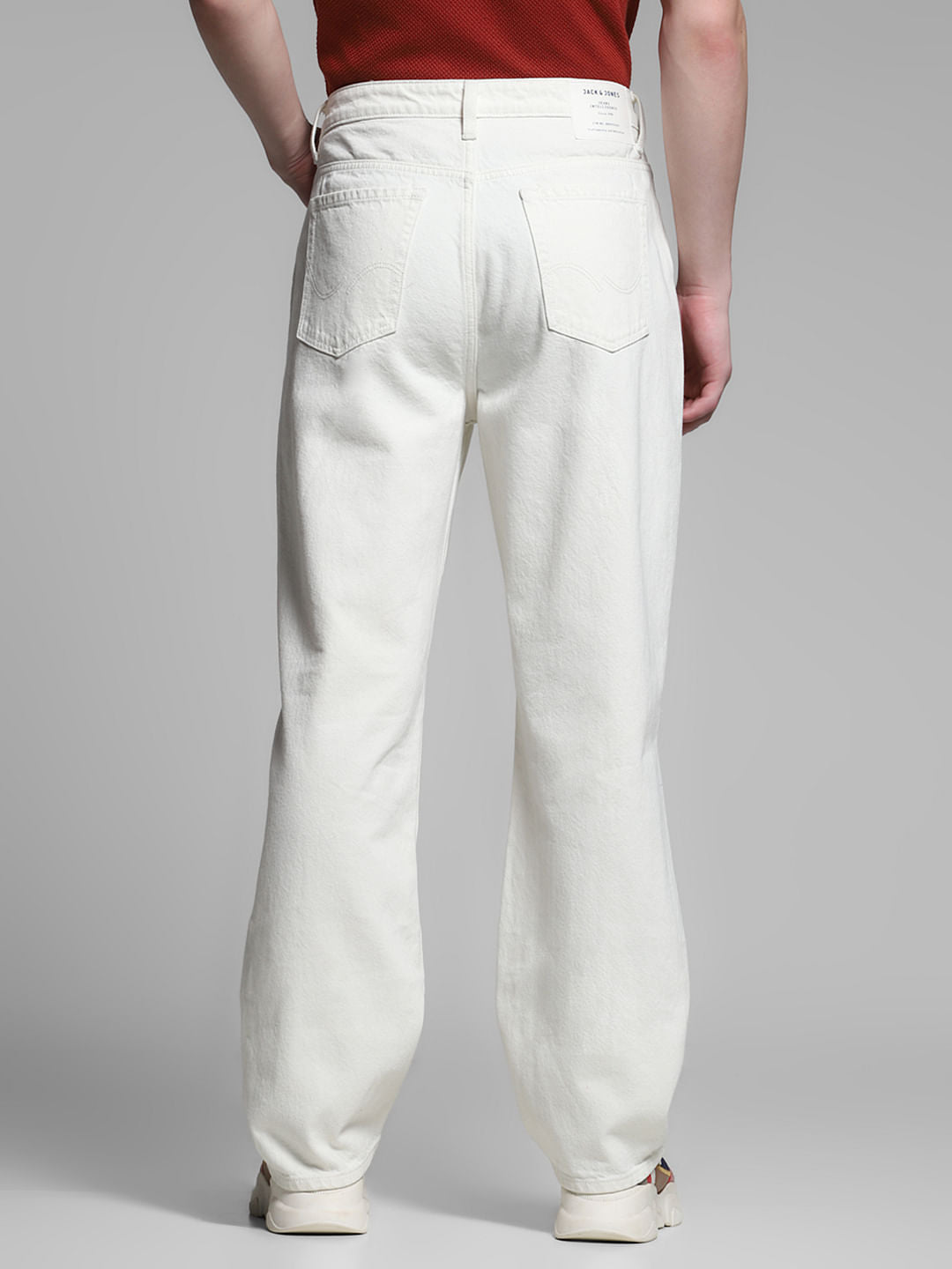 Ecru Distressed Dario Loose Fit Jeans