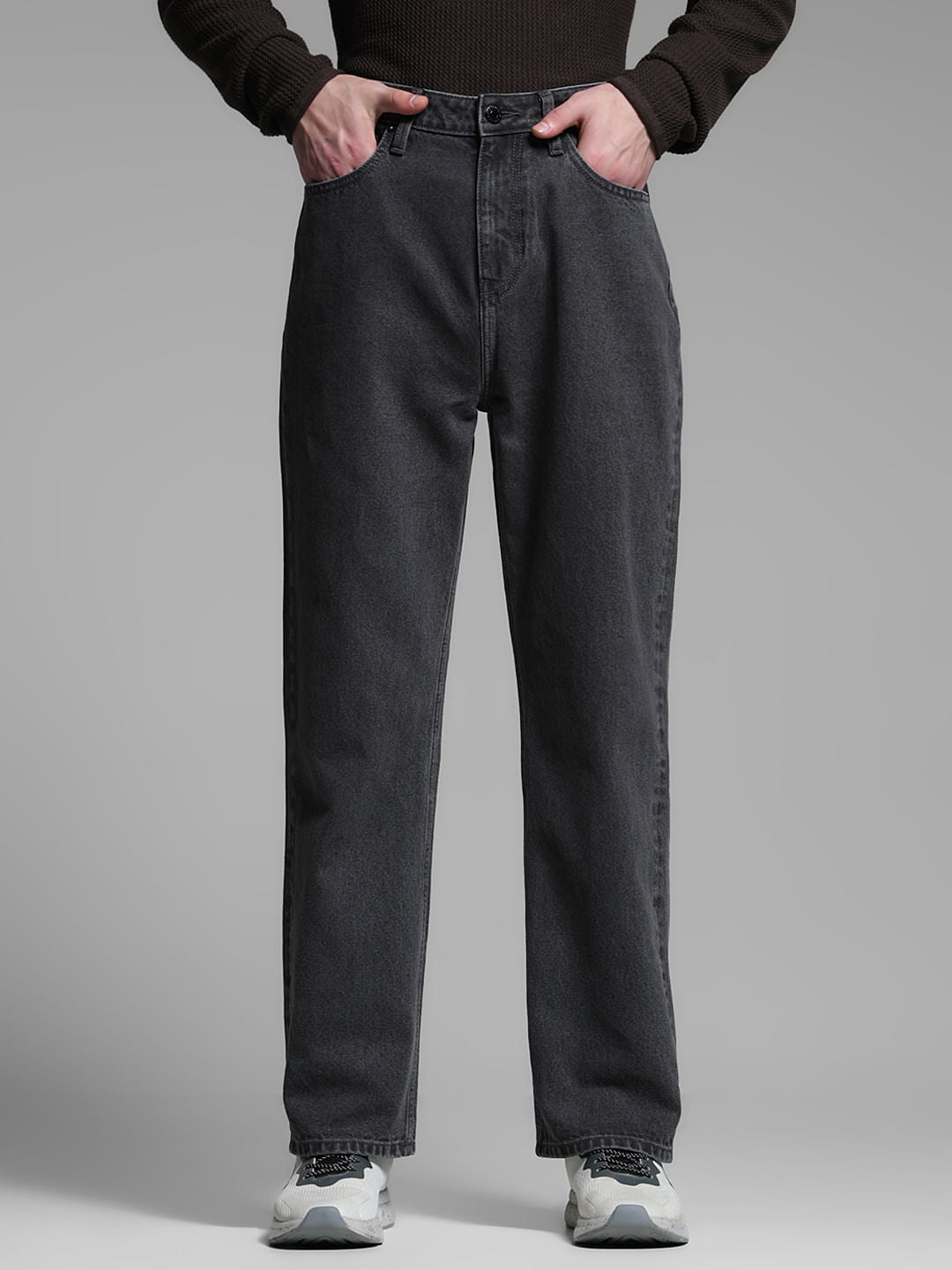Grey High Rise Dario Loose Fit Jeans