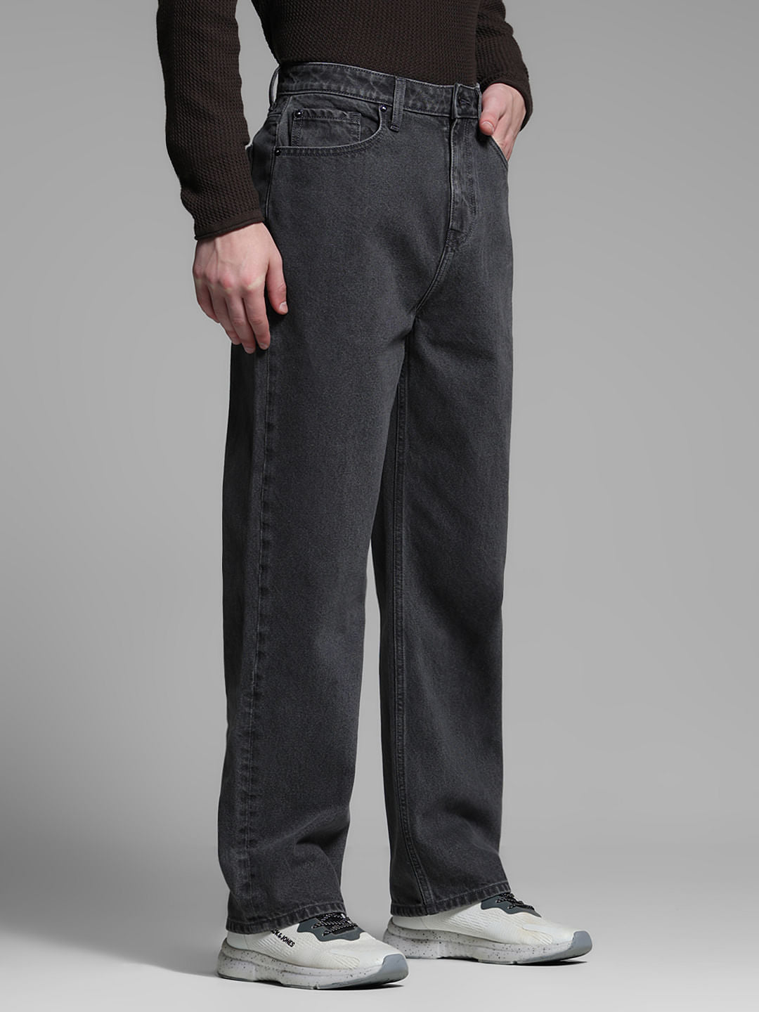 Grey High Rise Dario Loose Fit Jeans