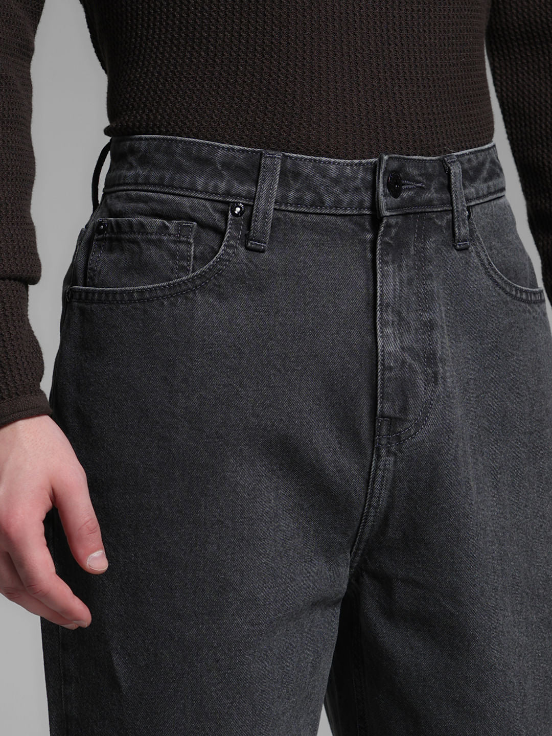 Grey High Rise Dario Loose Fit Jeans
