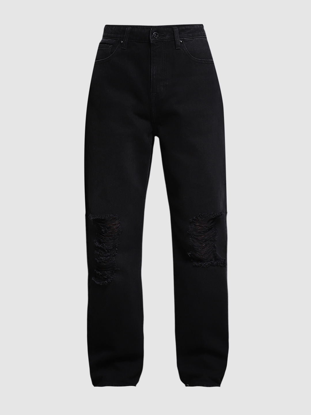 Black Distressed Dario Loose Fit Jeans