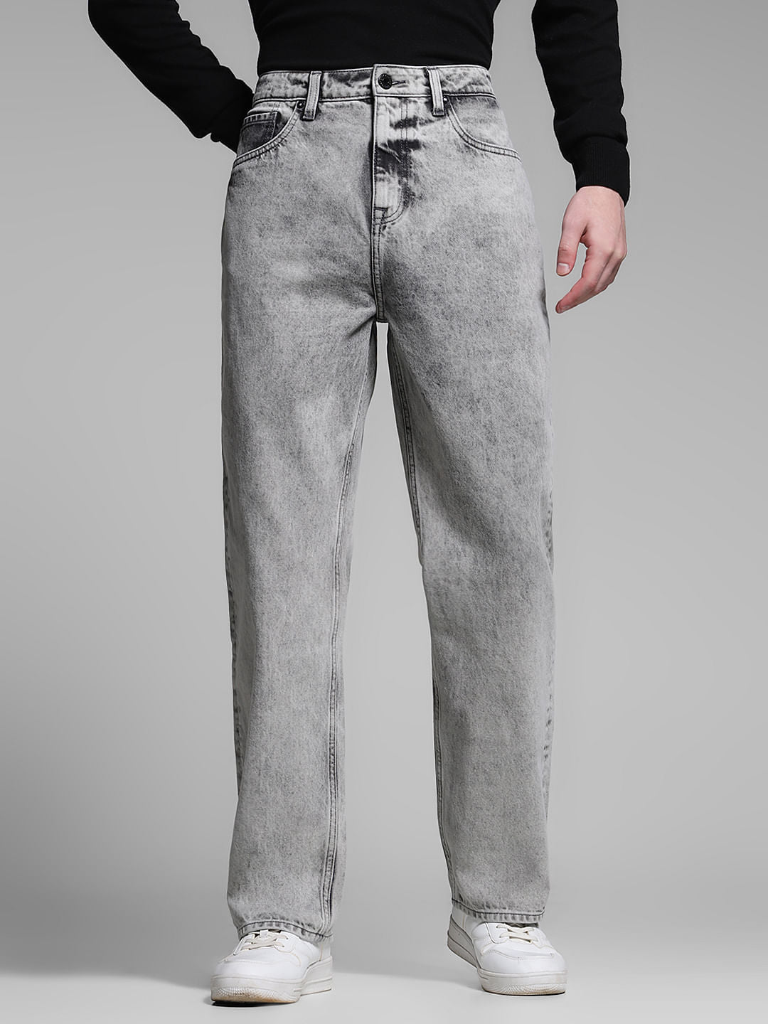 Light Grey High Rise Dario Loose Fit Jeans