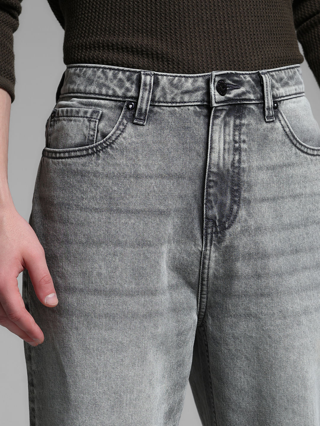 Light Grey High Rise Dario Loose Fit Jeans