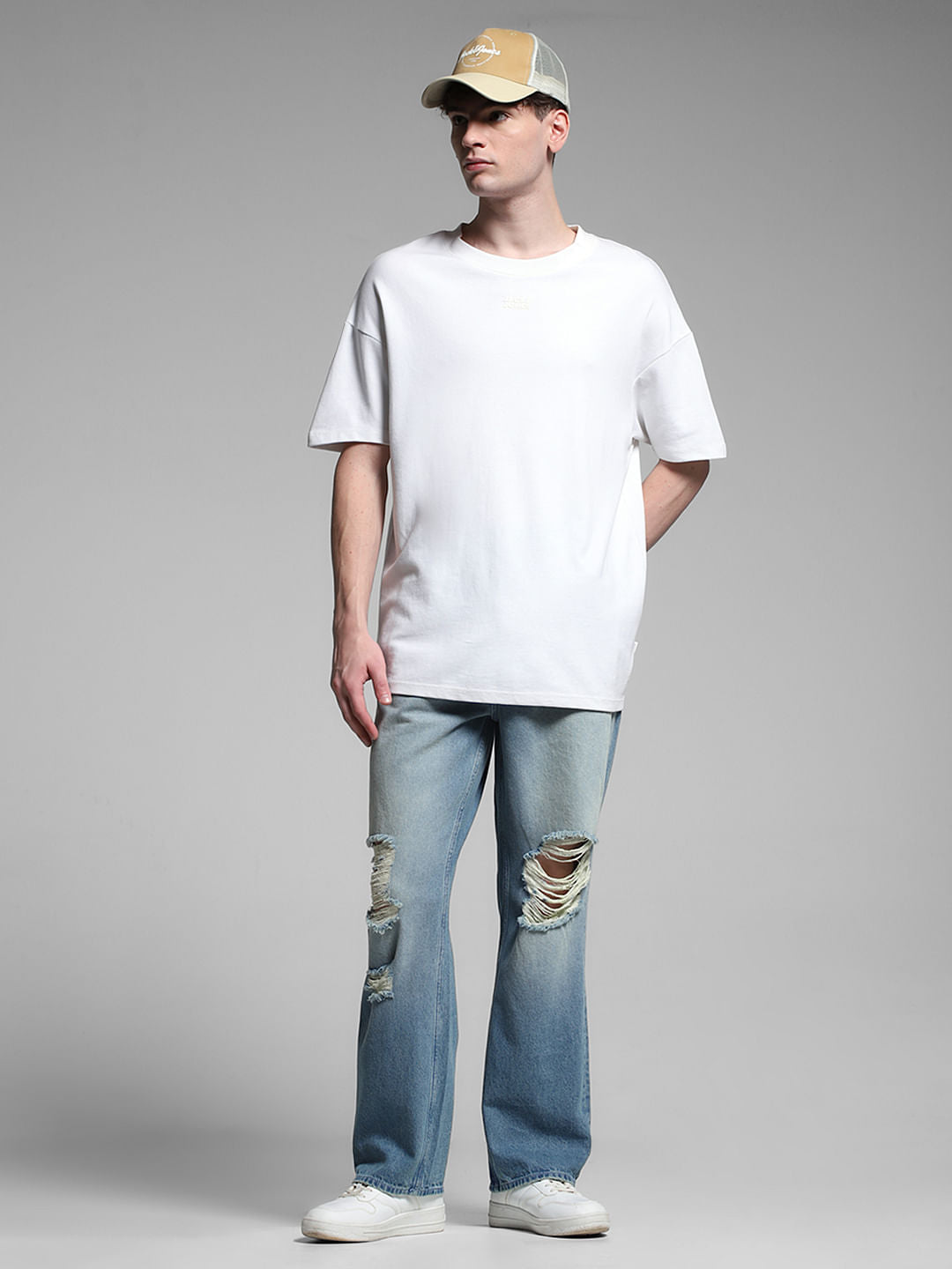 Light Blue Distressed Dario Loose Fit Jeans