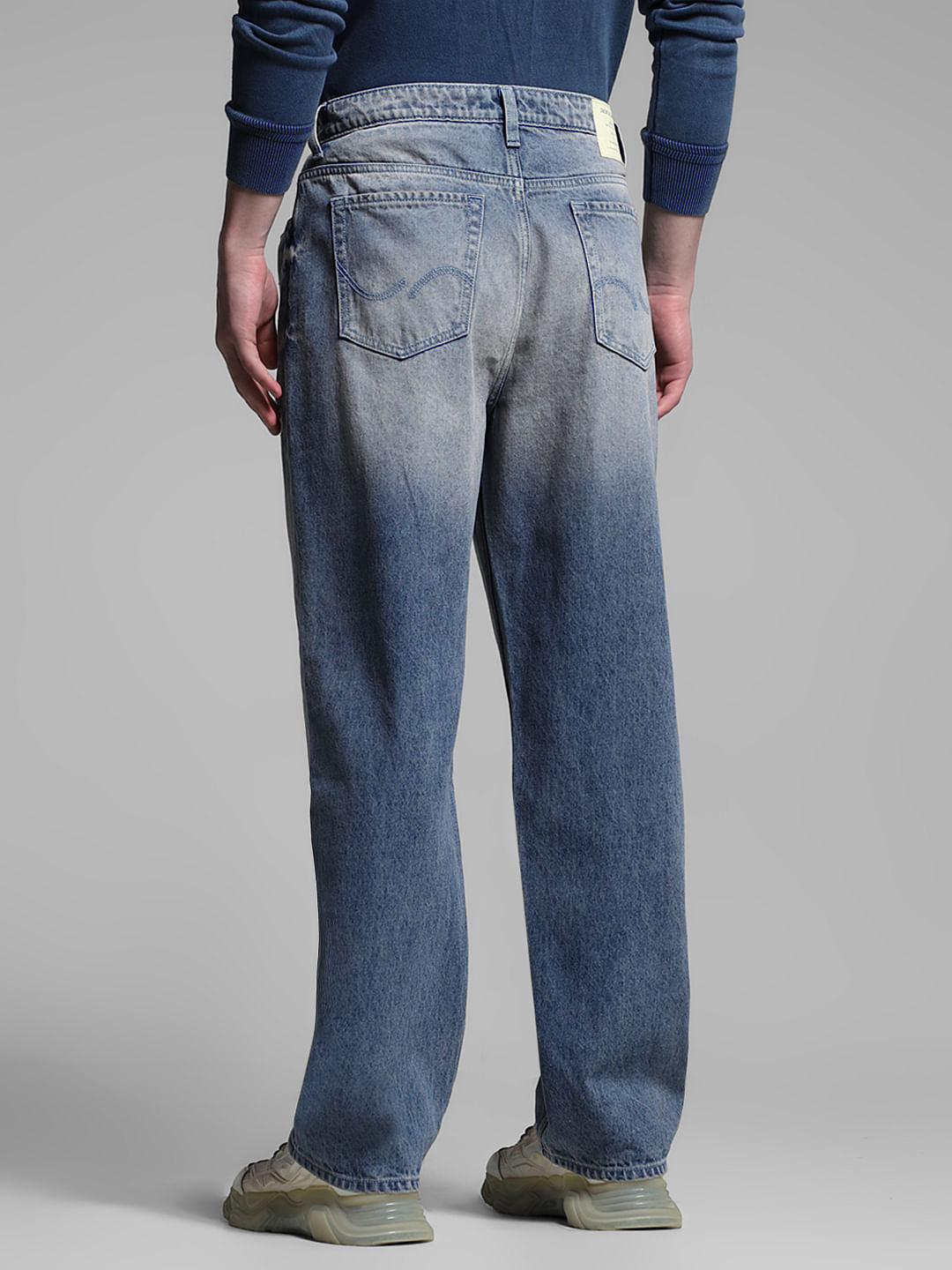 Light Blue Mildly Distressed Dario Loose Fit Jeans