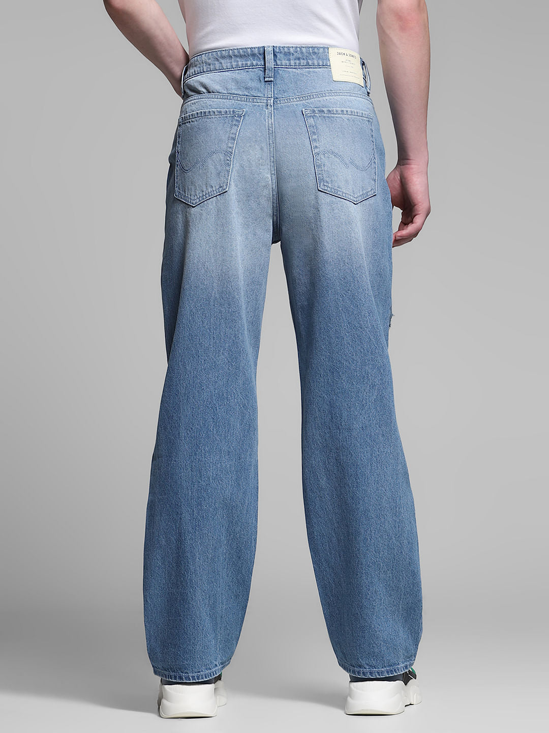 Light Blue Heavily Distressed Dario Loose Fit Jeans