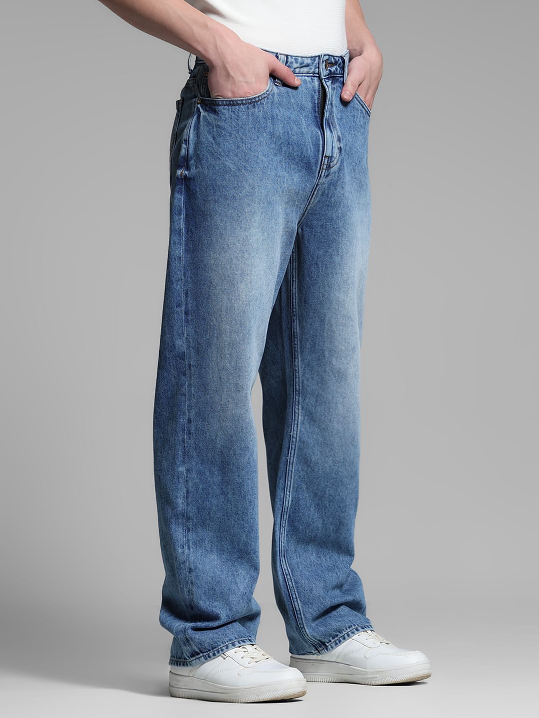 Blue High Rise Dario Loose Fit Jeans