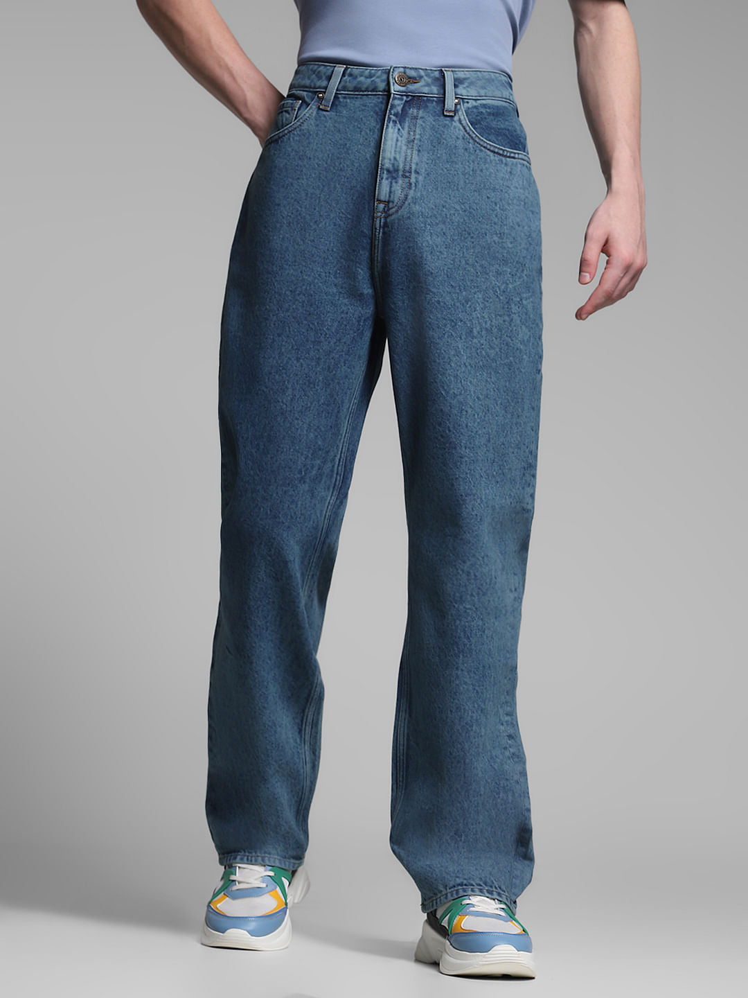 Blue High Rise Dario Loose Fit Jeans