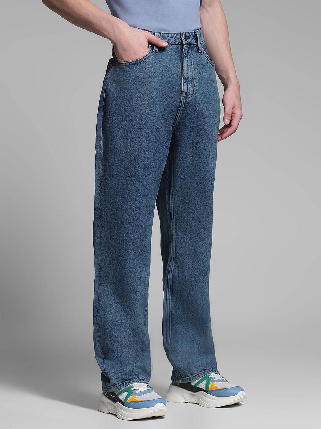 Blue High Rise Dario Loose Fit Jeans