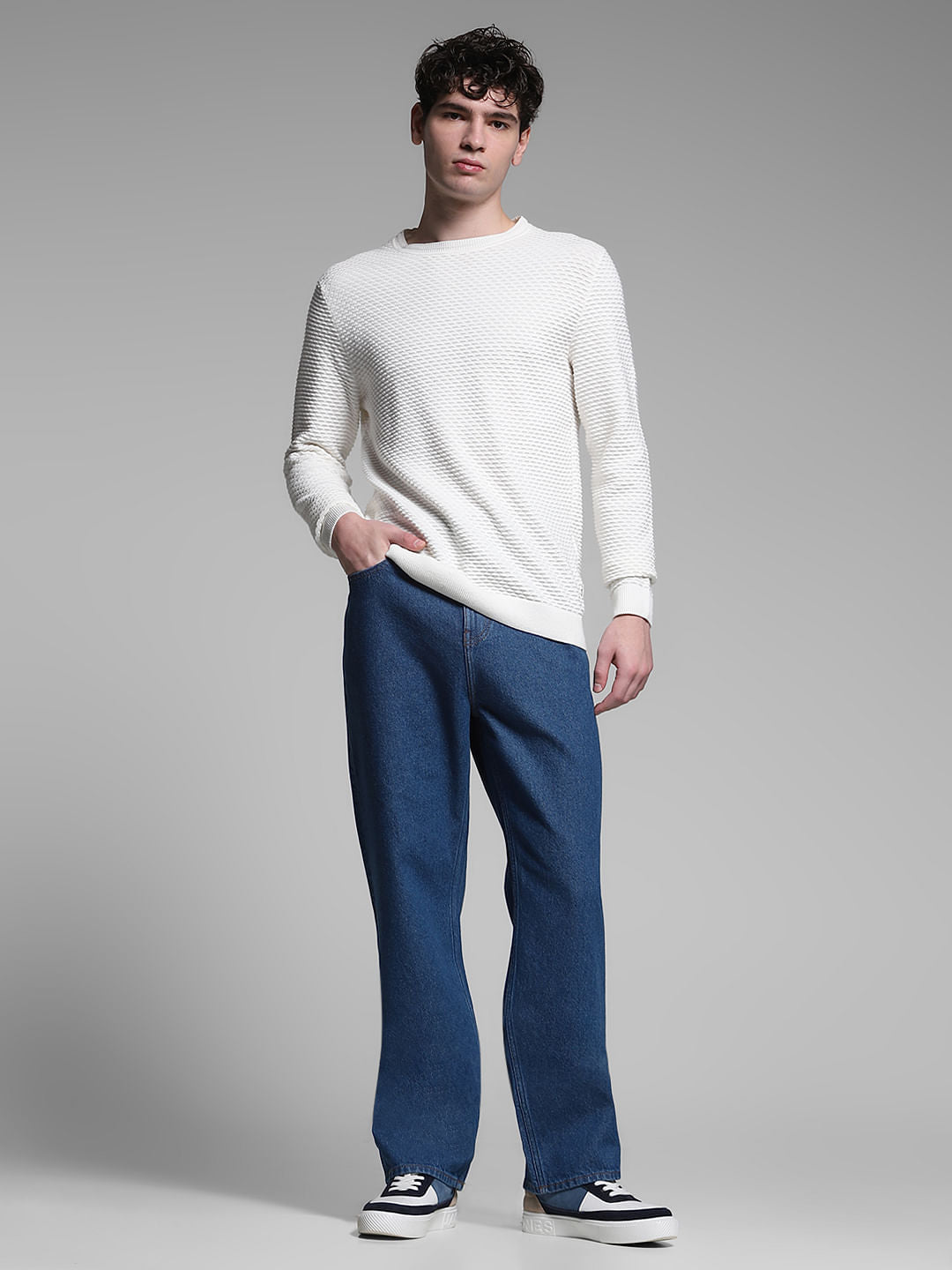 Blue High Rise Dario Loose Fit Jeans