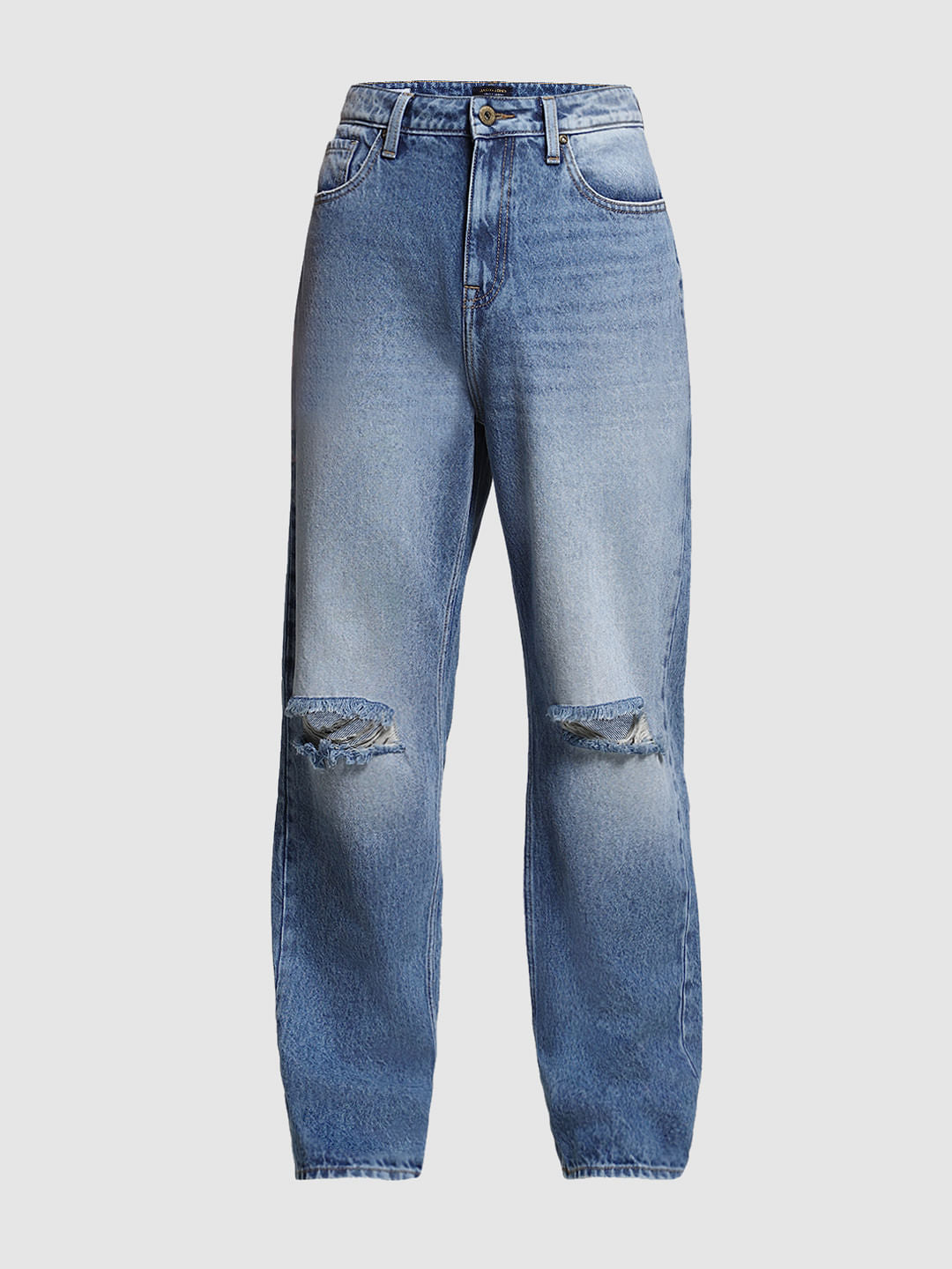 Blue Distressed Dario Loose Fit Jeans