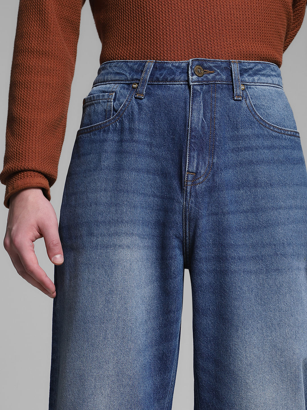 Blue High Rise Dario Loose Fit Jeans