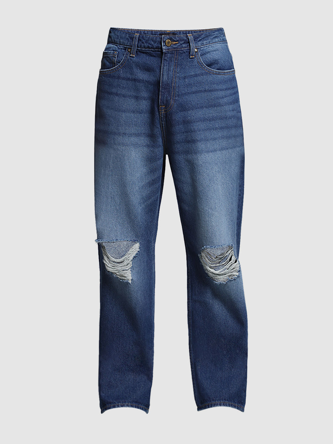 Blue Distressed Dario Loose Fit Jeans