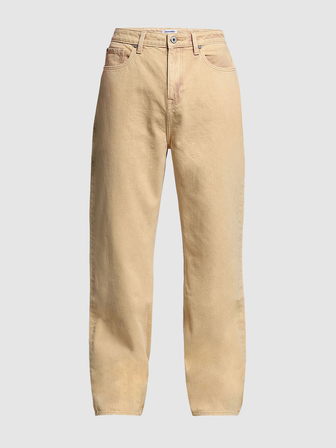 Beige High Rise Dario Loose Fit Jeans