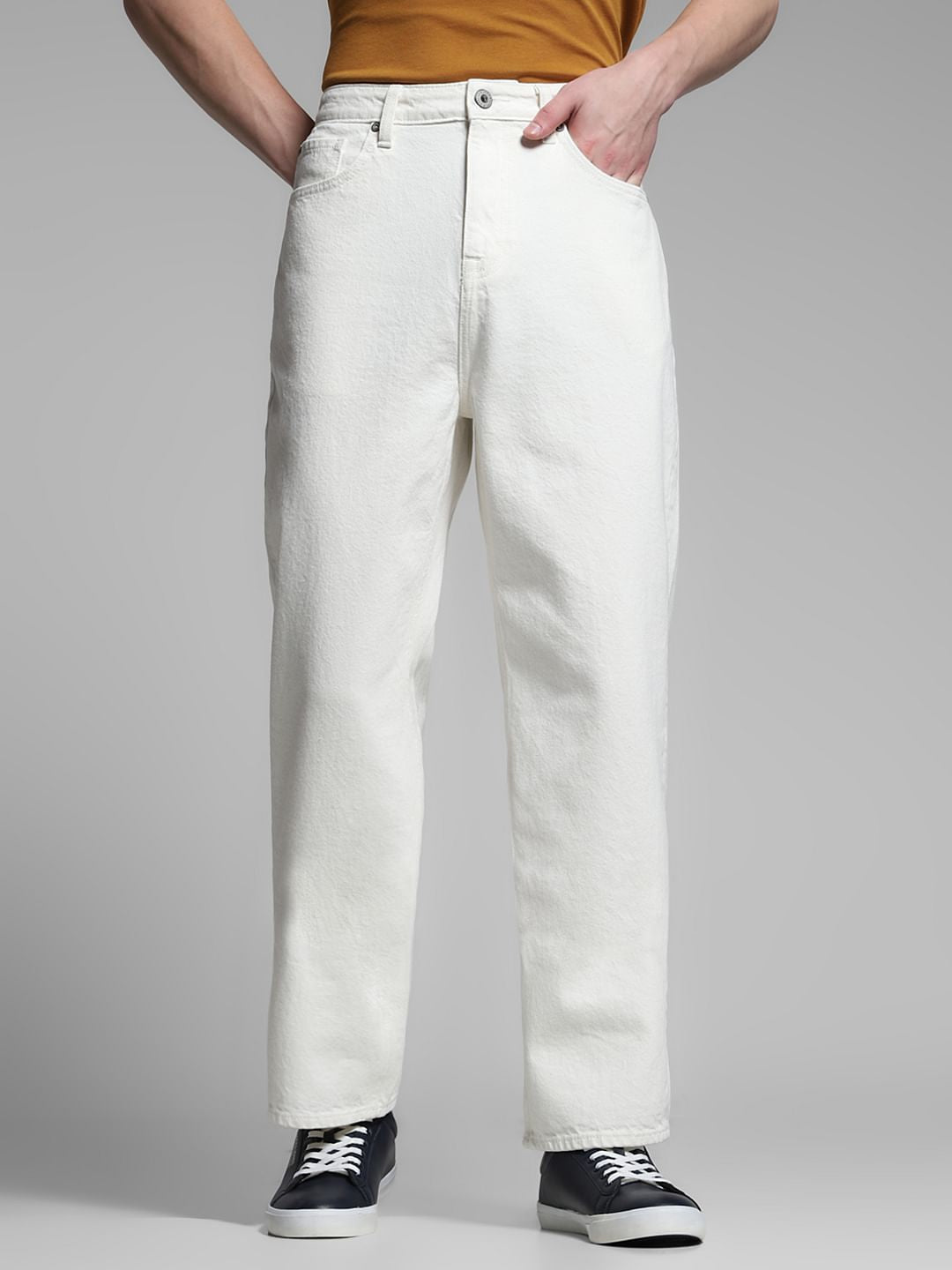 White High Rise Dario Loose Fit Jeans