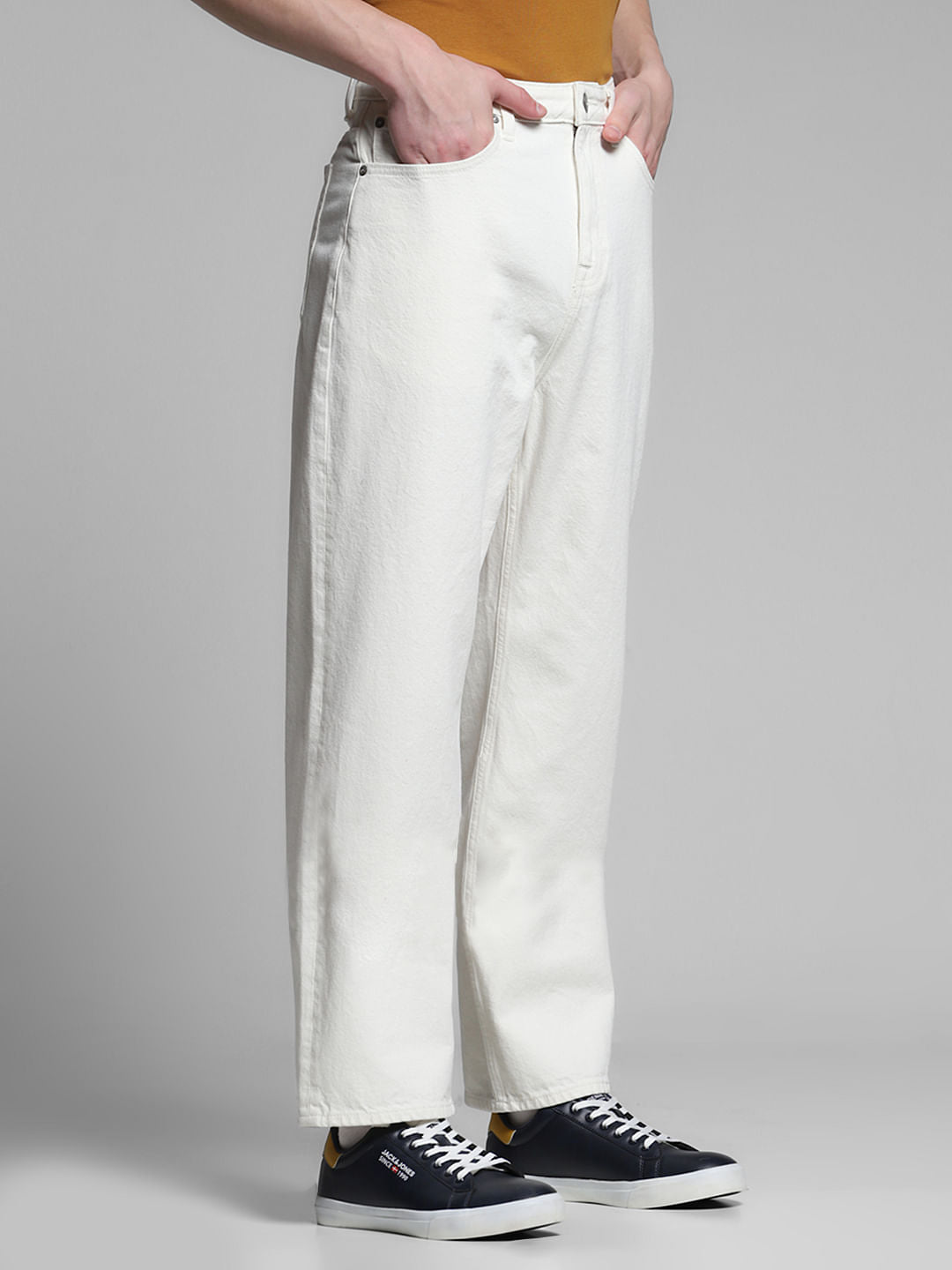 White High Rise Dario Loose Fit Jeans