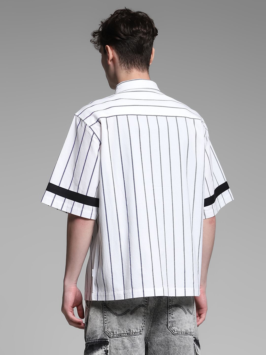 White Striped Oversized Shirt