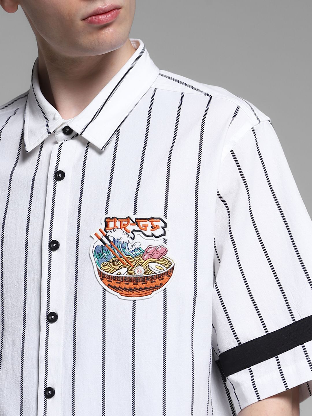 White Striped Oversized Shirt