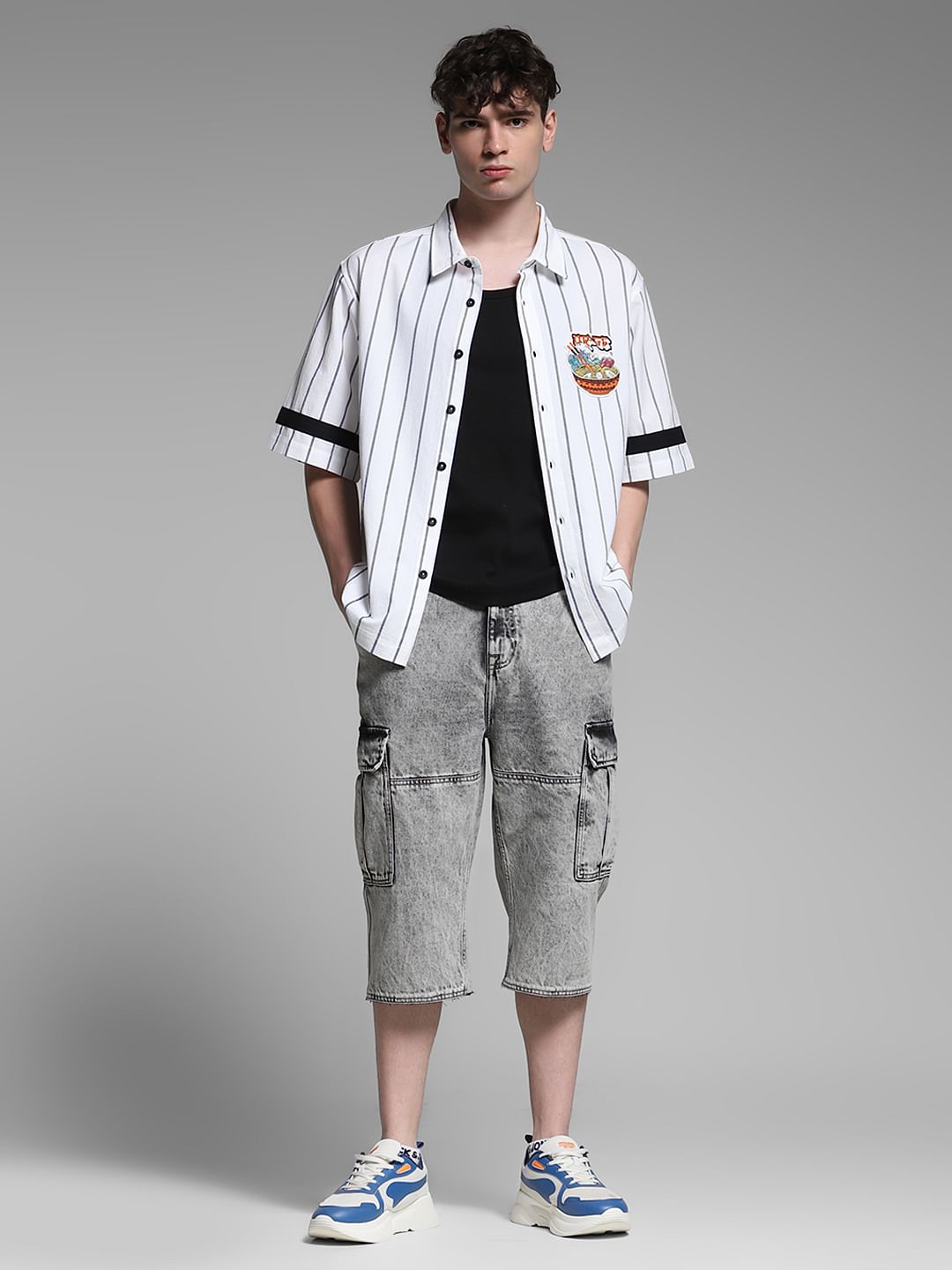 White Striped Oversized Shirt